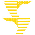 YELLOW AND WHITE US FLAG FENDER VENT DECAL FITS 2018+ JEEP WRANGLER & GLADIATOR