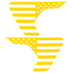 YELLOW AND WHITE US FLAG FENDER VENT DECAL FITS 2018+ JEEP WRANGLER & GLADIATOR
