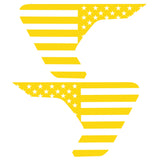 YELLOW AND WHITE US FLAG FENDER VENT DECAL FITS 2018+ JEEP WRANGLER & GLADIATOR