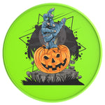 ZOMBIE HAND SCARY PUMPKIN NEON GREEN TIRE COVER