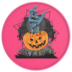 ZOMBIE HAND SCARY PUMPKIN NEON PINK TIRE COVER
